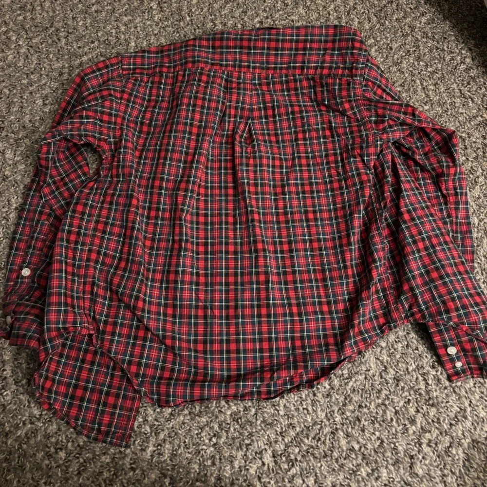 Ralph Lauren Small Red and Green Plaid Button Down Shirt